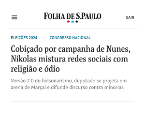 Liriam Sponholz é ouvida em matéria sobre discurso do deputado Nikolas Ferreira nas redes sociais