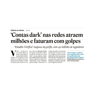 Perfis “dark” de saúde: Reportagem do Estadão tem a participação de Thaiane Oliveira, do INCT-DSI