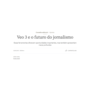 O futuro do jornalismo com novas ferramentas de IA: Raquel Recuero assina texto no Zero Hora